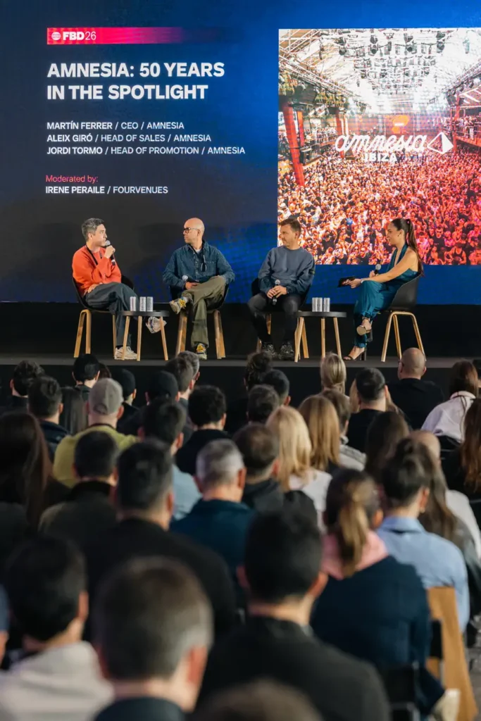 Painel do Fun Business Days com executivos da Amnesia discutindo estratégia e profissionalização da indústria global de nightlife